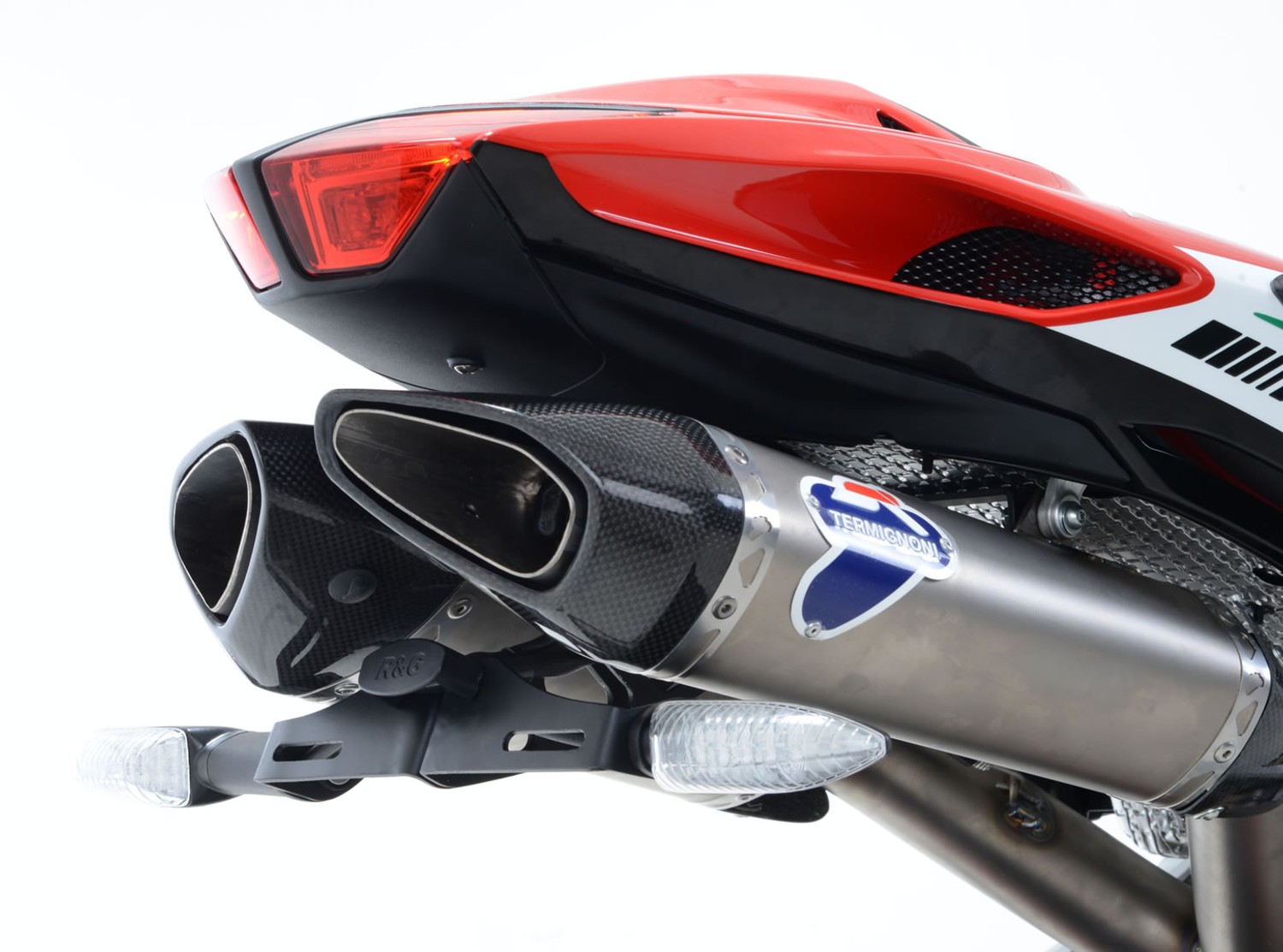 R&G Racing Licence Plate Holder (with Race Termignoni Exhausts only) for MV Agusta F4 1000R '10-'19, F4RR '10-'20, F4RC '11-'20 R&G Racing Licence Plate Holder (with Race Termignoni Exhausts only) for MV Agusta F4 1000R '10-'19, F4RR '10-'20, F4RC '11-'20